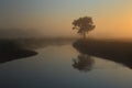 Misty morning over river Axe