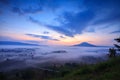 Misty morning sunrise in Khao Takhian Ngo View Point at Khao-kho Phetchabun,Thailand