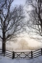 Misty Morning - Winter Snow - England Royalty Free Stock Photo