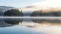 Misty Mountain Lake Reflection Royalty Free Stock Photo