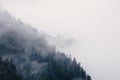 Misty Mountain Landscape with Dense Fog Royalty Free Stock Photo