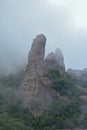 Misty mountain landscape in Montserrat