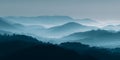 Misty Mountain Landscape Serene BlueToned Scenery Royalty Free Stock Photo
