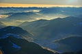 Misty mountain landscape from the top Royalty Free Stock Photo