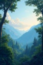Misty Mountain Majesty AI-GENERATED Royalty Free Stock Photo