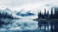 Misty Mountain Majesty: A Whistlerian Digital Painting In 8k Resolution