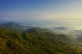 Misty mountain at morning near Ngisis hill Royalty Free Stock Photo