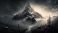 Misty Mountain Peak Adventure. Generative AI