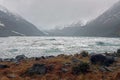 Aoraki Hoeker Valley small icebergs glacier lake in New Zealand Royalty Free Stock Photo