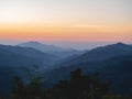 Misty mountains and morning light Royalty Free Stock Photo