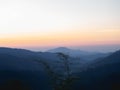 Misty mountains and morning light Royalty Free Stock Photo