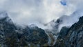 Misty mountains panorama Royalty Free Stock Photo