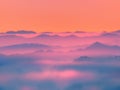 Misty mountains silhouettes Royalty Free Stock Photo