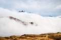 Misty mountains in Tre Cime di Lavaredo, Dolomites, Italy Royalty Free Stock Photo