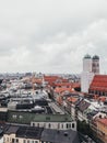 Misty Munich City in Germany Skyline from above