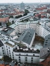 Misty Munich City in Germany Skyline from above