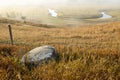 Misty North Dakota landscape with Sheyenne River Royalty Free Stock Photo