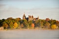 Misty river in and Boldt Castle.