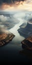 Misty River: A Captivating Landscape Of A Serene Reservoir