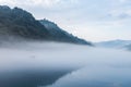 Misty river in early morning Royalty Free Stock Photo