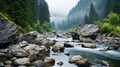 Misty River: A Hazy Romanticism Journey Through A Forest