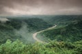 Misty River on Hill