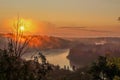 Misty River Valley Summer Sunrise