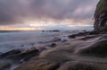 Misty rocks after rain