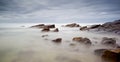 Misty sea and rocks