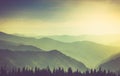 Misty summer mountain hills landscape. Royalty Free Stock Photo