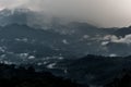 Misty summer mountain hills landscape Royalty Free Stock Photo