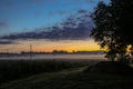 Misty sunrise the field