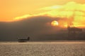 Misty Sunrise Floatplane Departure, Vancouver Royalty Free Stock Photo