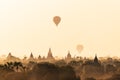 Misty sunrise over Bagan. Royalty Free Stock Photo