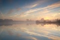 Misty sunrise over river Royalty Free Stock Photo