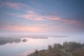 Misty sunrise over river Royalty Free Stock Photo