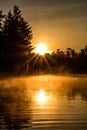 Misty Sunrise On A Remote Canadian Lake Royalty Free Stock Photo