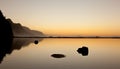 Misty sunset on Na Pali coastline