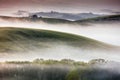 Misty Tuscany Landscape at dawn Royalty Free Stock Photo