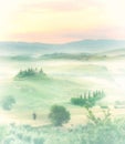 Misty valley Royalty Free Stock Photo