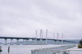 Misty view of Tappan Zee bridge on the Hudson River in New York Royalty Free Stock Photo