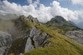 View to 5 Gipfel ferrata in Rofan Alps, The Brandenberg Alps, Austria, Europe Royalty Free Stock Photo