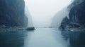 Misty Waterway: A Serene Journey Through Ancient Chinese Art