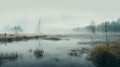 Misty Wetland: A Hazy Marshland Inspired By Mikko Lagerstedt And Lo-fi Aesthetics