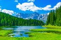 Dolomites landscape in summer by Misurina lake, Italy Royalty Free Stock Photo