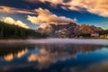 Misurina Lake in the Dolomites mountains in Italy near Auronzo d Royalty Free Stock Photo