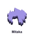 Mitaka City of Japanese prefecture illustration design, logotype element for template Royalty Free Stock Photo