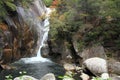 Mitake Shosenkyo gorges and Senga fall with red autumn leaves