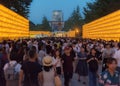 The Mitama Matsuri festival and crowd.