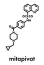 Mitapivat hemolytic anemia drug molecule. Skeletal formula. Royalty Free Stock Photo